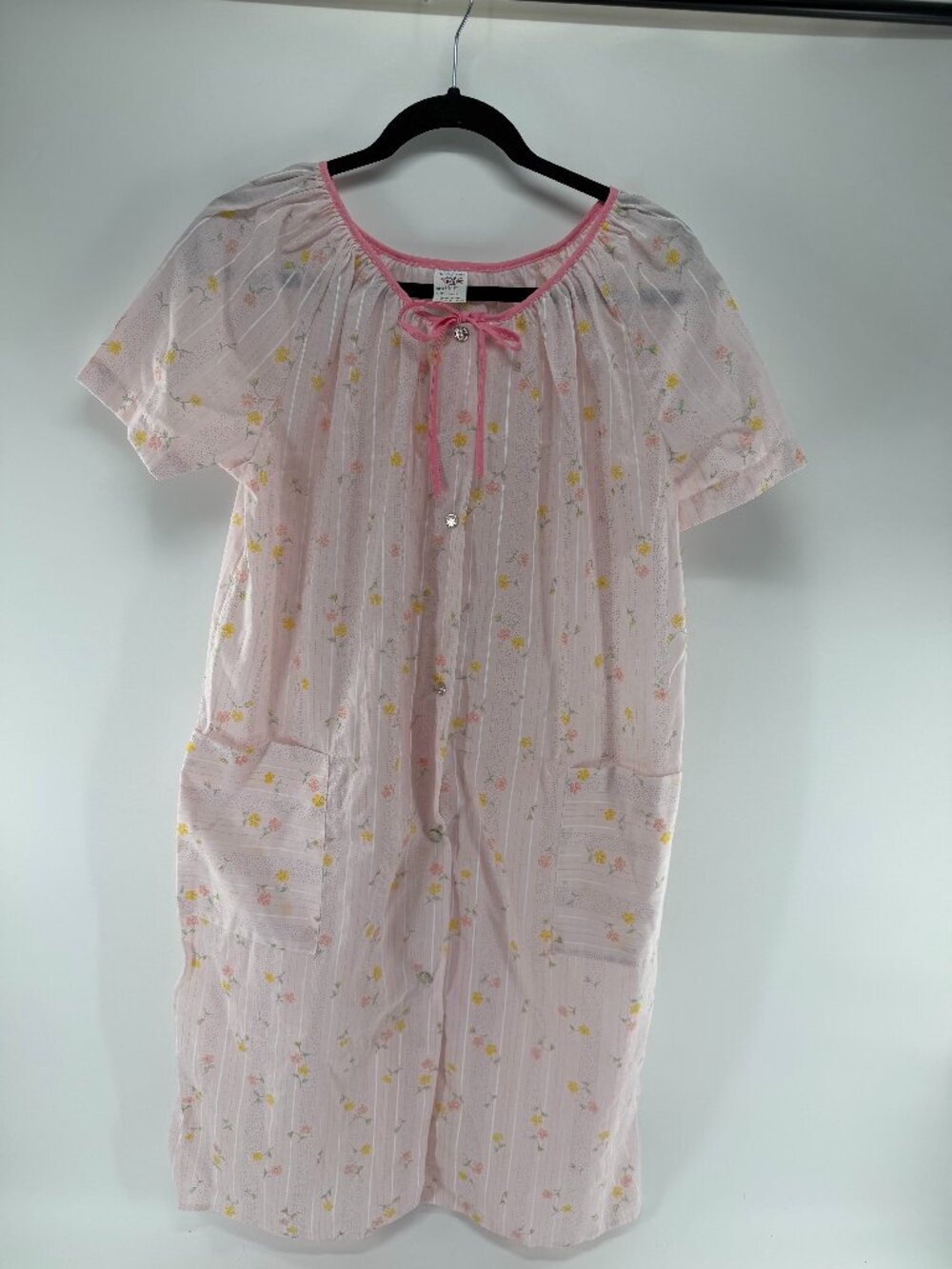 Vintage 1960s 70s Artistic Creation Floral Housecoat Duster Robe Made USA Small